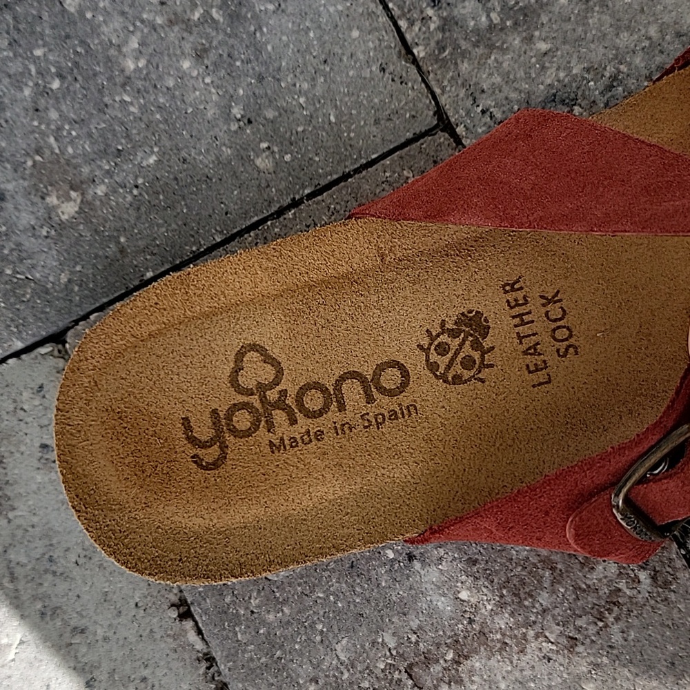 Yokono Women's Comfort Leather Loop Toe Sandals W 8 Made in Spain Burnt … - Picture 3 of 10